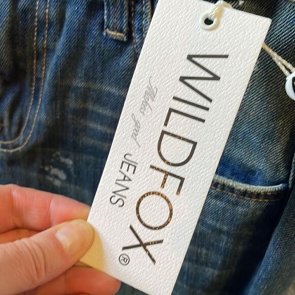 Wildfox Paint Splatter Distressed Baggy Crop Jeans in Da Vinci wash, NWT - Picture 7 of 10